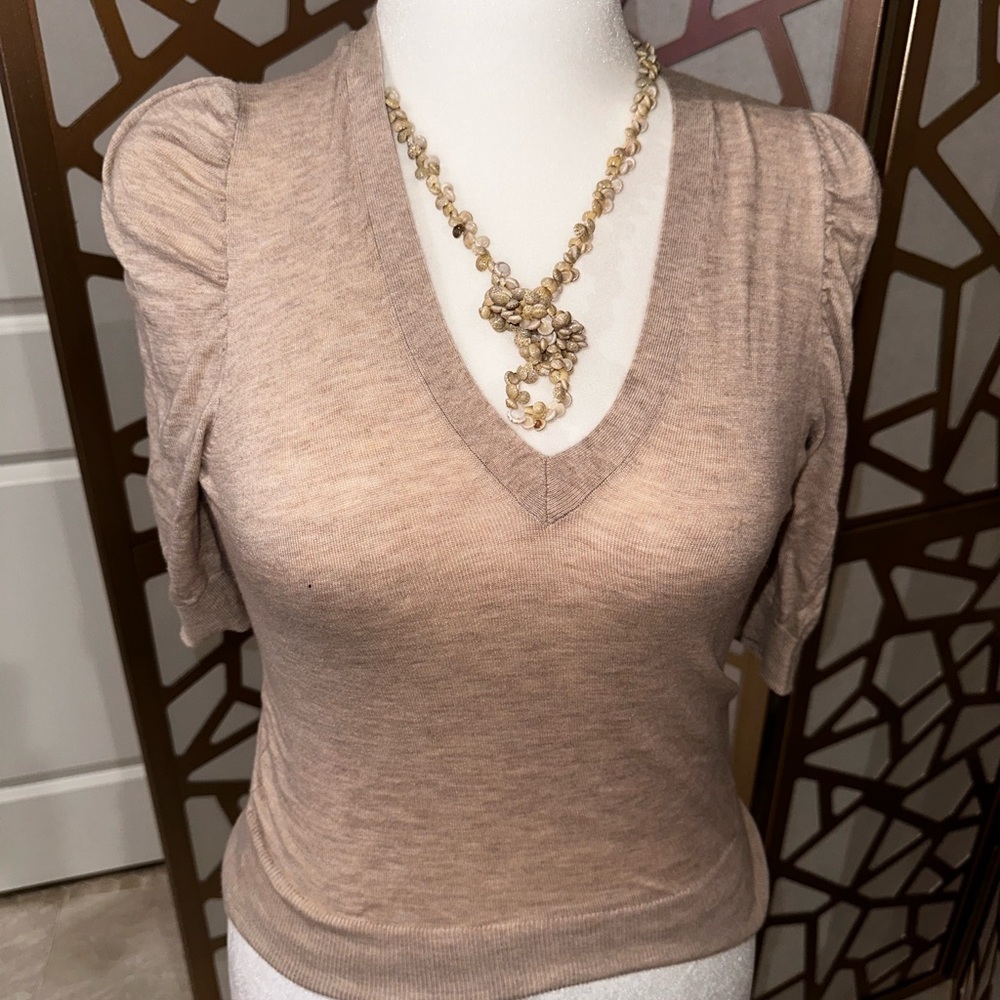 White House Black Market Women's Beige Blouse